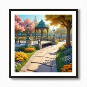 Gazebo In The Park 1 Art Print