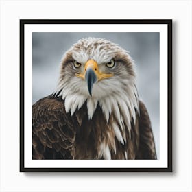 A Close Up Of A Majestic Eagle, Capturing Its Intense Gaze And Powerful Presence Art Print