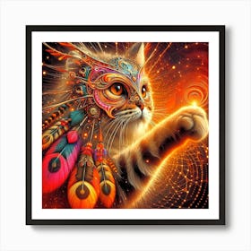 Feline Cat Creative Artwork Illustration 50 Art Print