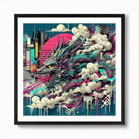 Dragon In The Sky 2 Art Print