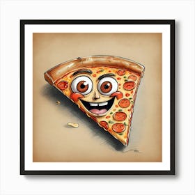 Cartoon Pizza 1 Art Print