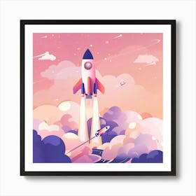 Rocket In The Sky Art Print