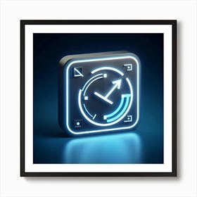 Clock Icon - Clock Stock Videos & Royalty-Free Footage Art Print