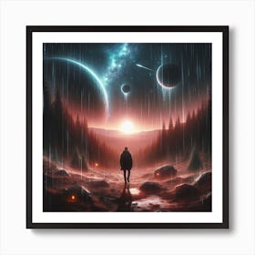 Man Walking On Mars Art Print