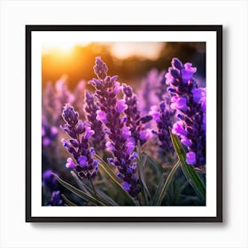 Lavender Field At Sunset 1 Art Print