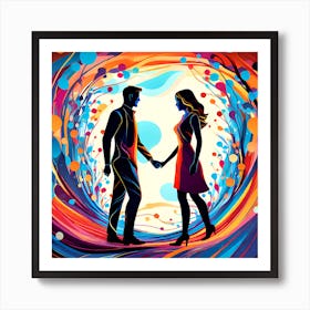 Love Couple In A Tunnel Art Print