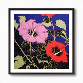 Moonflower 1 Pop Art Illustration Square Art Print