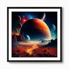 Planets In Space 1 Art Print