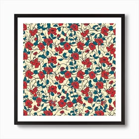 Fern Frost Bloom London Fabrics Floral Pattern 2 Art Print