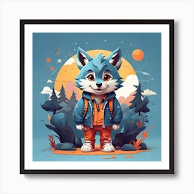 Fox In The Woods Art Print