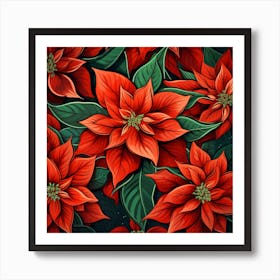 Christmas Poinsettia 1 Art Print