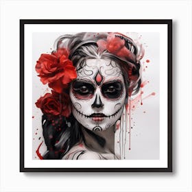 Artjuicebycsaba Olored Pencil And Black Ink A Dios Muertes Mexi A8a8d6b4 E4db 4a28 A263 27d4c52be89c Denoised Upscaled X4 Art Print