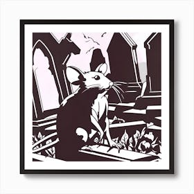 Rat In The Graveyard 2 Art Print