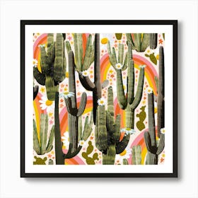 Cactus Collage Print Art Print