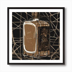 Vintage Abstract Whisky Bottle Art Print