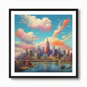 New York City Skyline art print 1 Art Print