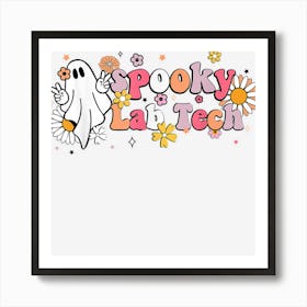 Lab Tech Halloween Spooky Ghost Season Nurse Floral Spooky Art Print