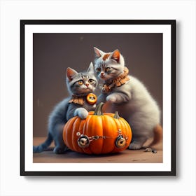 Halloween Kittens 2 Art Print