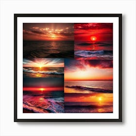 Sunset Over The Ocean 203 Art Print