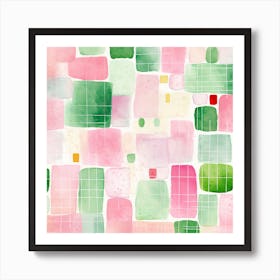 Watercolor Squares Art Print