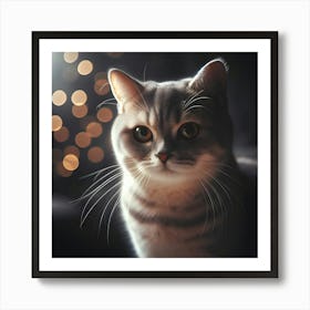 Bokeh Kitty Art Print