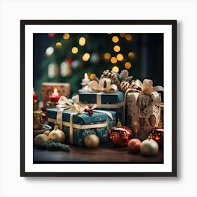 Elegant Christmas Gift Boxes Series021 Art Print