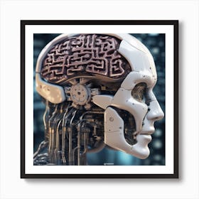 Robot Head 55 Art Print