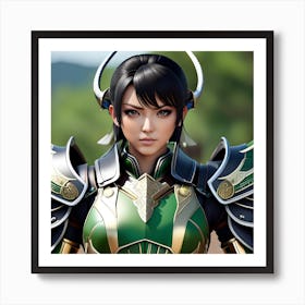 Young Woman In Armor Art Print