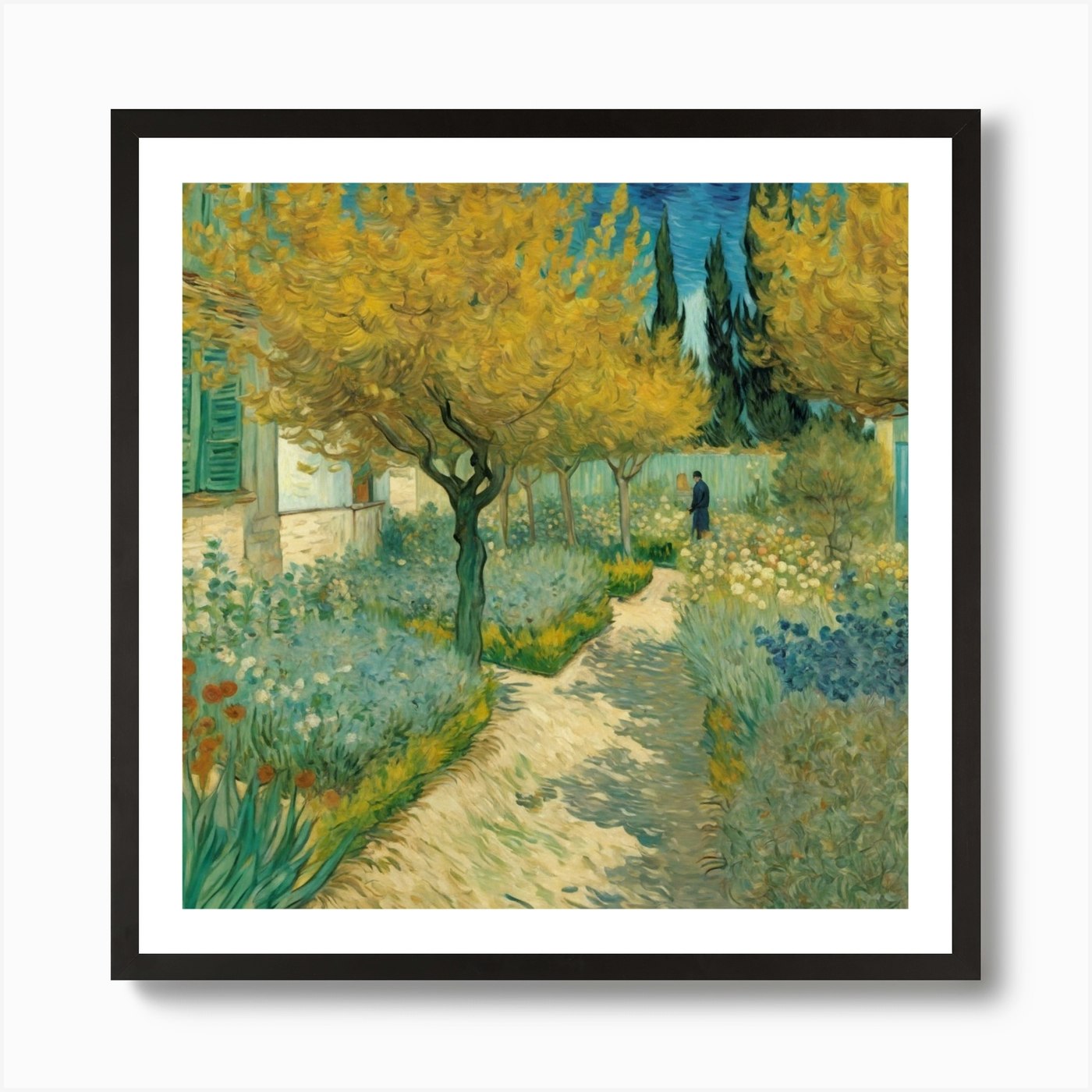Buy Picture Blooming Garden with Path (1888), framed by Vincent