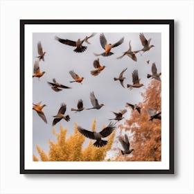 Pigeons In Flight Art Print