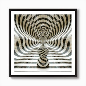 Black and white optical illusion 4 Art Print