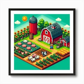 8-bit farmyard 2 Art Print