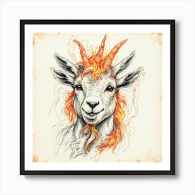 Goat Head 7 Art Print