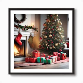 Christmas Tree Stock Videos & Royalty-Free Footage 7 Art Print