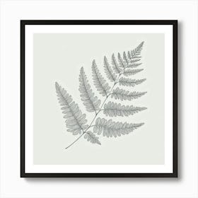 Line Art fern leaves Art Print