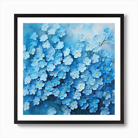 Blue Flowers 12 Art Print