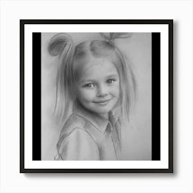 Portrait Of A Little Girl Art Print