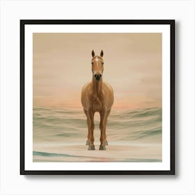 Horse On The Beach Art Print