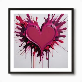 Heart Splatter Art Print