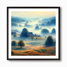 Misty Landscape Art Print