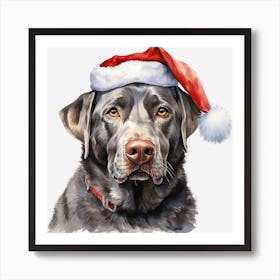 Santa Labrador Art Print