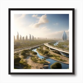 Futuristic Cityscape 149 Art Print