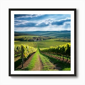 Countryside Wine Heaven Vine Green Nature Rheinland Grape Grower Eifel Spring Vinery Blan (7) Art Print