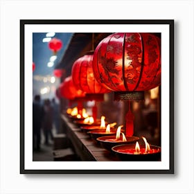 Lanterns Red Fireworks Dragon Festival Reunion Prosperity Joy Luck Fortune Blessings Fami (5) 1 Art Print