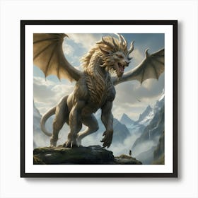 Dragon In The Mountains paintings art print Art Print