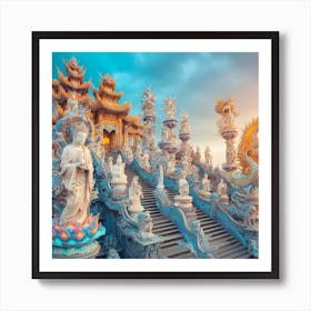 Chinese Buddhist Temple Art Print