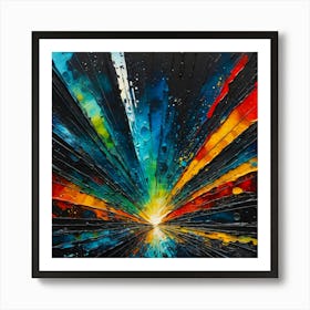 Abstract Landscape Painting Vibrant colors 2 Art Print