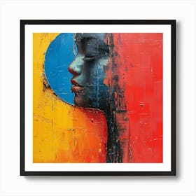 Woman'S Blue Face - colorful cubism, cubism, cubist art,    abstract art, abstract painting  city wall art, colorful wall art, home decor, minimal art, modern wall art, wall art, wall decoration, wall print colourful wall art, decor wall art, digital art, digital art download, interior wall art, downloadable art, eclectic wall, fantasy wall art, home decoration, home decor wall, printable art, printable wall art, wall art prints, artistic expression, contemporary, modern art print, Art Print
