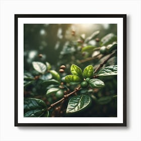 Green Leaves In The Forest Art Print