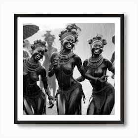 Dancers In The Rain 2 Art Print